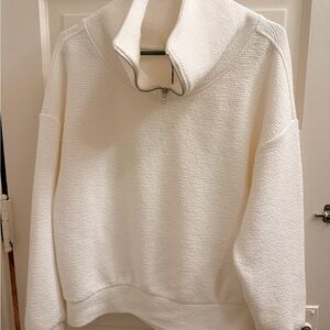 CALIA by Carrie Underwood Cream Half-Zip Turtleneck Sweater